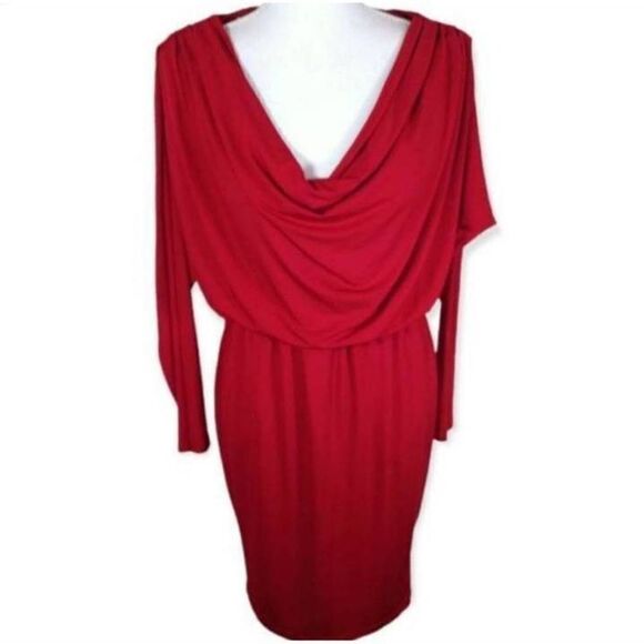 MAGGY LONDON RED DRESS SZ.6 EUC.  GORGEOUS DRESS IN EXCELLENT USED CONDITION. - Picture 1 of 7